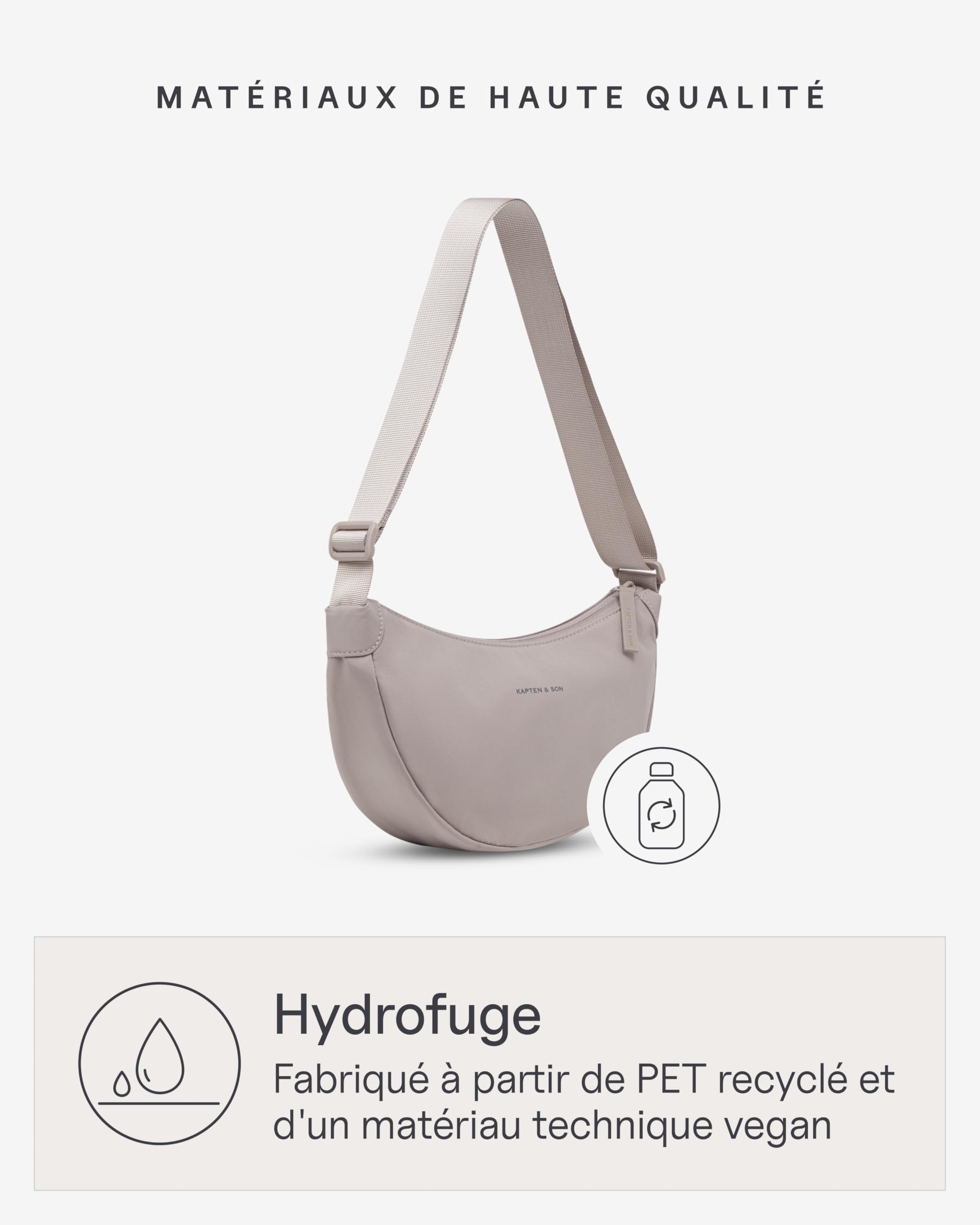 Kapten & Son Sac banane 3,5 l | Sac bandoulière femme & homme | Sac bandoulière avec sangle réglable en longueur et compartiment antivol | imperméable | Idéal pour voyages, festivals, quotidien