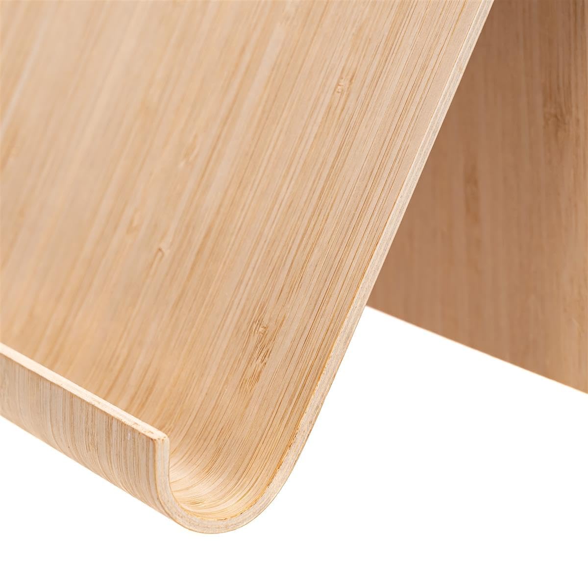 KaMel GmbH Support Tablette En Bois Bambou 26x16x16cm - Support Livre Design Moderne Incurvé