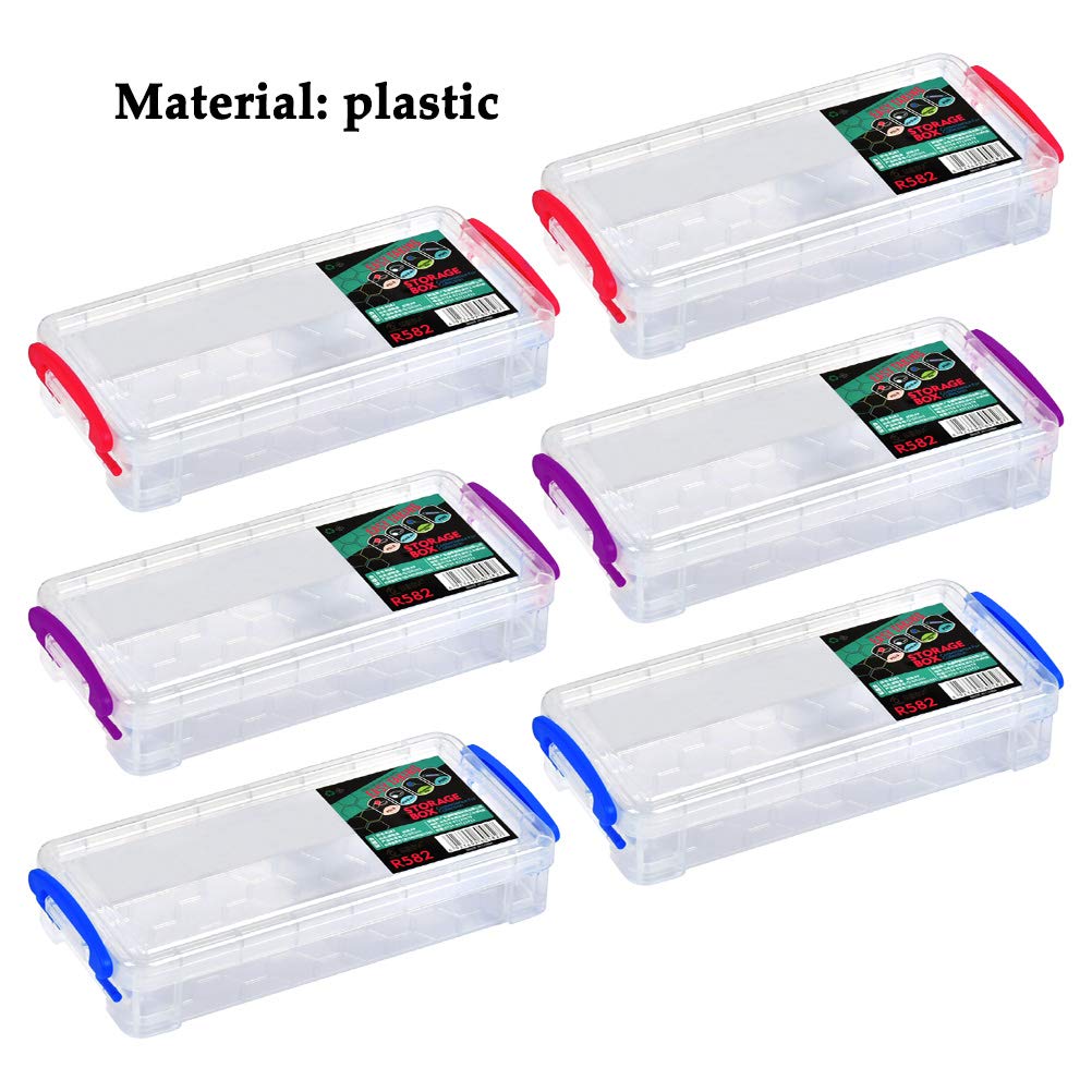 ZHYUAN 6 pezzi,Scatola Portapenne,Astucci Grandi Plastica,Scatole Impilabili Plastica,Organizzatore di Scatole per Penne Trasparenti,Scatole Impilabili Traslucide,Astuccio Scuola e Ufficio Impilabile