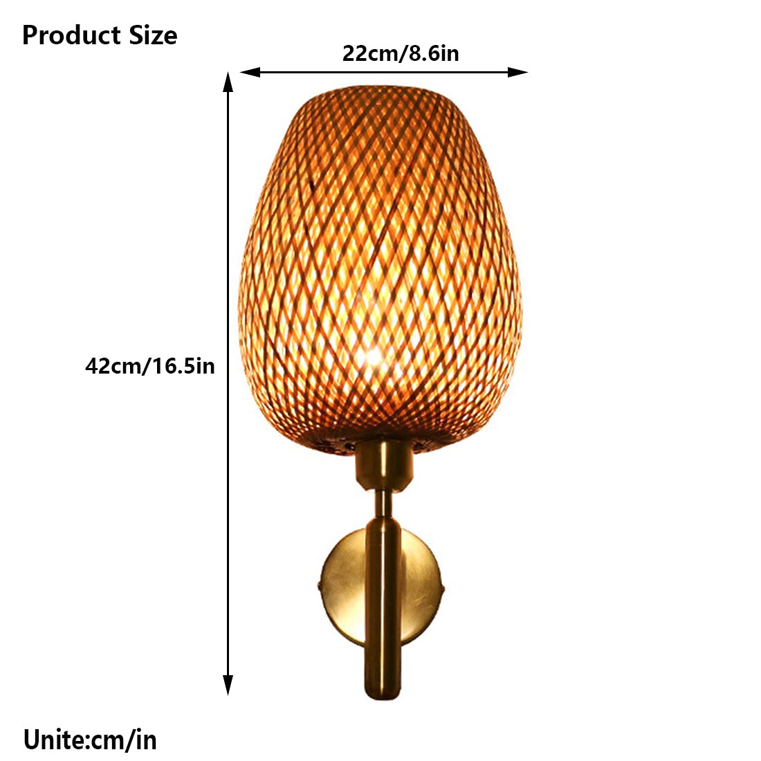 Creatieve wandlamp Bamboe rotan wandlamp Wandhangende lampen Armatuur Retro gangverlichting E27 wandlamp Woonkamer Slaapkamer Trap Gang