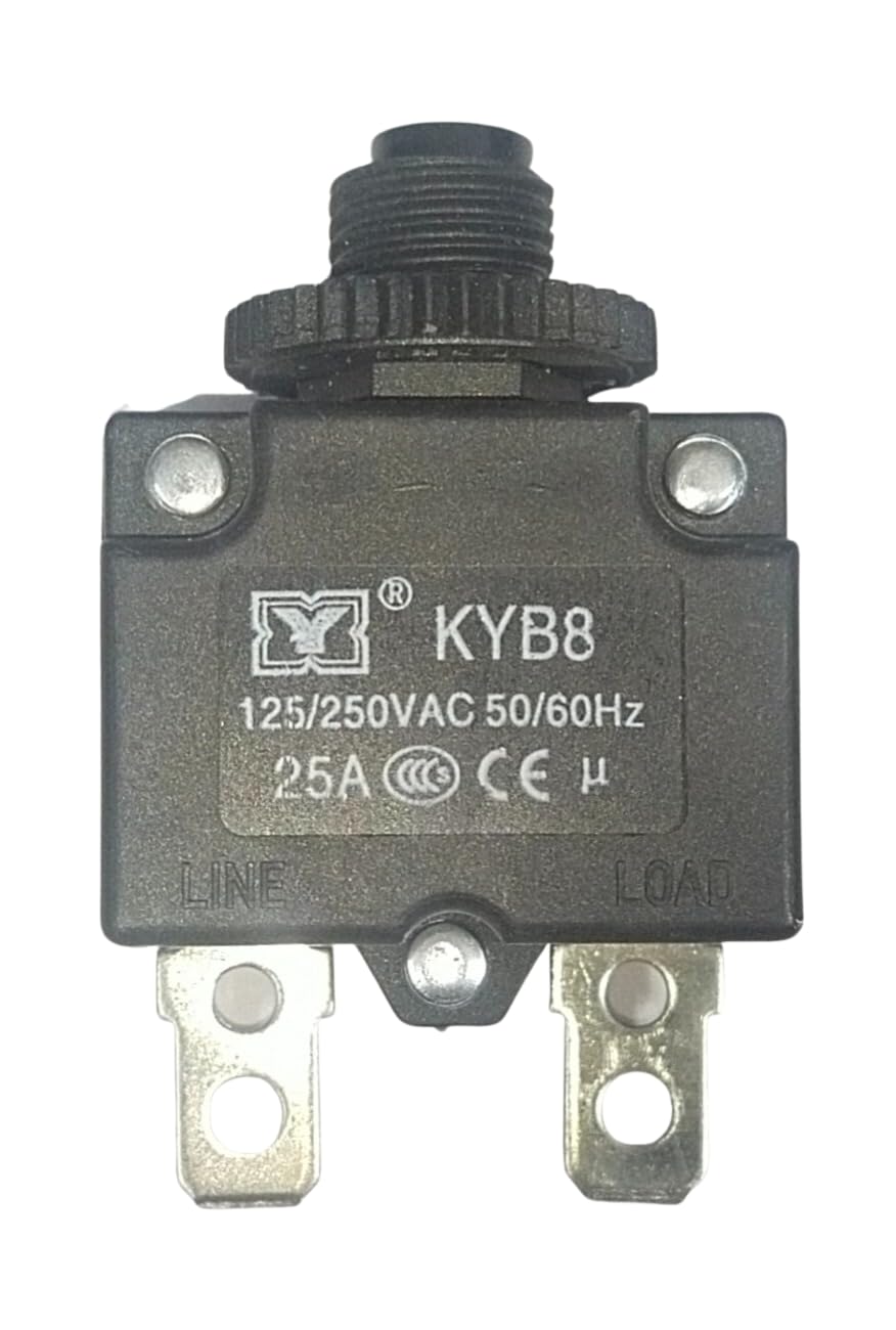 25 Amps Mini Circuit Breaker 25 A MCB Thermal Overload Protector AC 125/250V 25A Push Button Reset | 25Amp Load Switch, PCB Mount-image-23