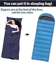 Vista 3 de Sleeping Bag Liner Ultralight Travel Sheet Dirt-Proof Camping Sheets Compact Hotel Sleeping-Sack for Outdoor Backpacking Hiking