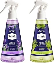 Aerra Lavender & Lemongrass Air Freshener Spray Combo, 2x250ml – Tranquil Zest Edition, 5600+ Sprays for Home, Kitchen, Car, Office, Meditation Space, Non-Aerosol Odor Eliminator