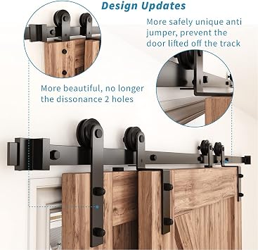 WINSOON 183cm Single Track Bypass Sliding Door Track Double Door Kit