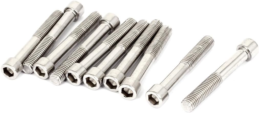 Aexit M10x65mm 304 Quality Parts Stainless Steel Hexagon Socket Head Cap Screws Bolts DIN 912 10pcs Model:54as632qo613