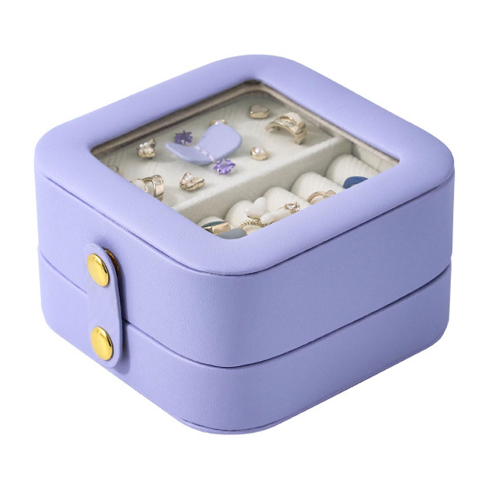 Nucelit Travel Jewelry Box Portable and Stylish Organizers for Women ' s Jewelry Essential Case for Rings and Necklaces Small Organizing Box