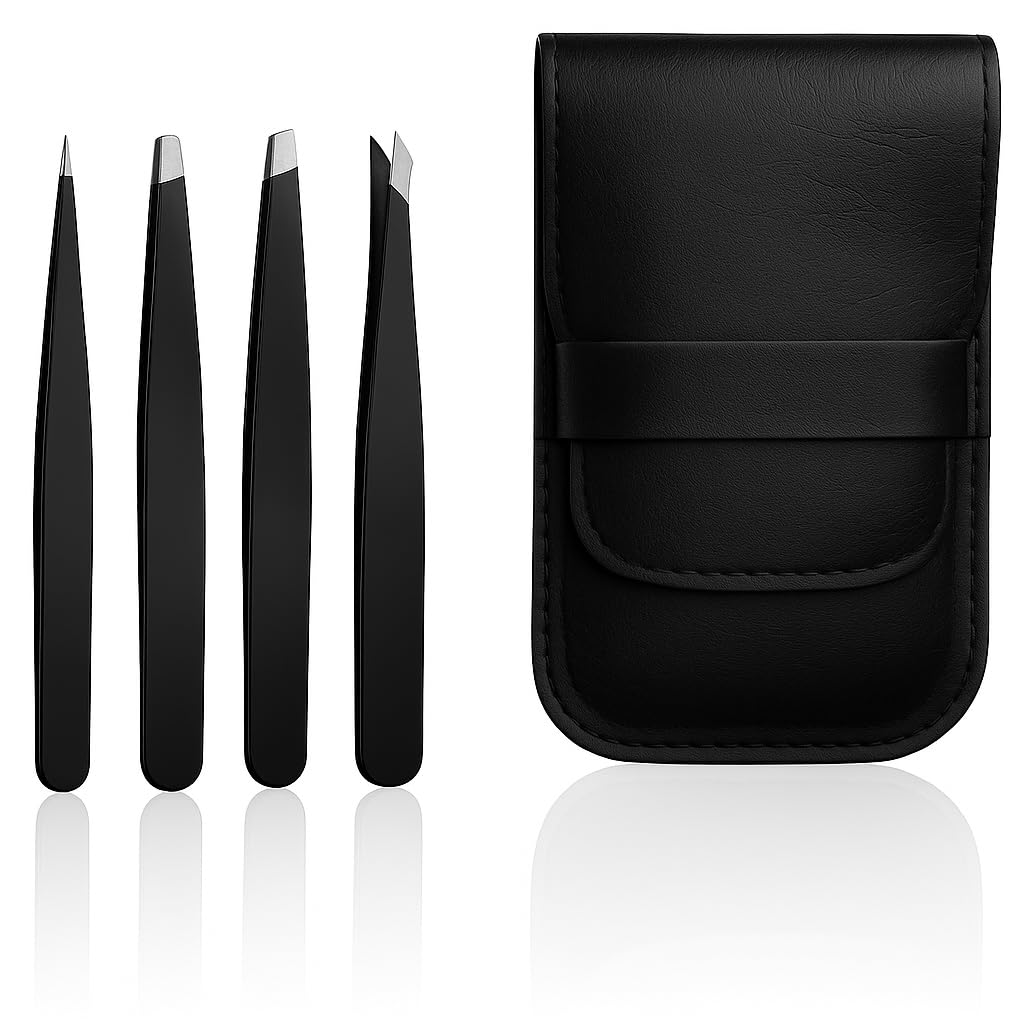 Stadux Women's Stainless Steel Professional Eyebrow Tweezers Set For Facial Hair