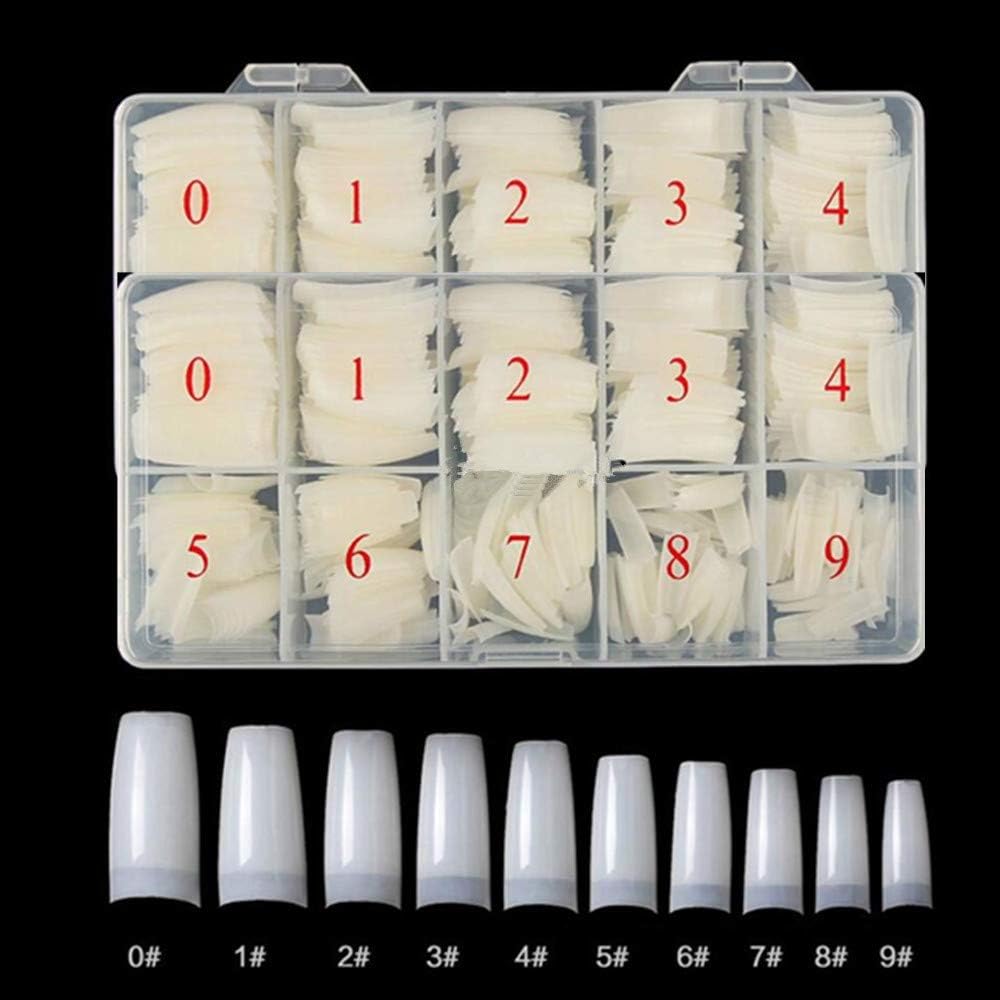 500pcs Duck Nail Tips Wide False Nail Tips Acrylic Nail with Box (natural)