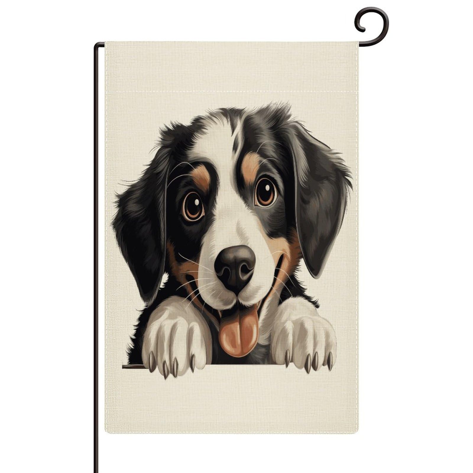 Peeking Appenzeller Sennenhund Garden Flags for Outside 12x18 Inch Double Sided Outside Cute Cartoon Funny Dog Garden Flags Colorful Dog Animal Art Banner Seasonal Holiday Outdoor Outside Decoration