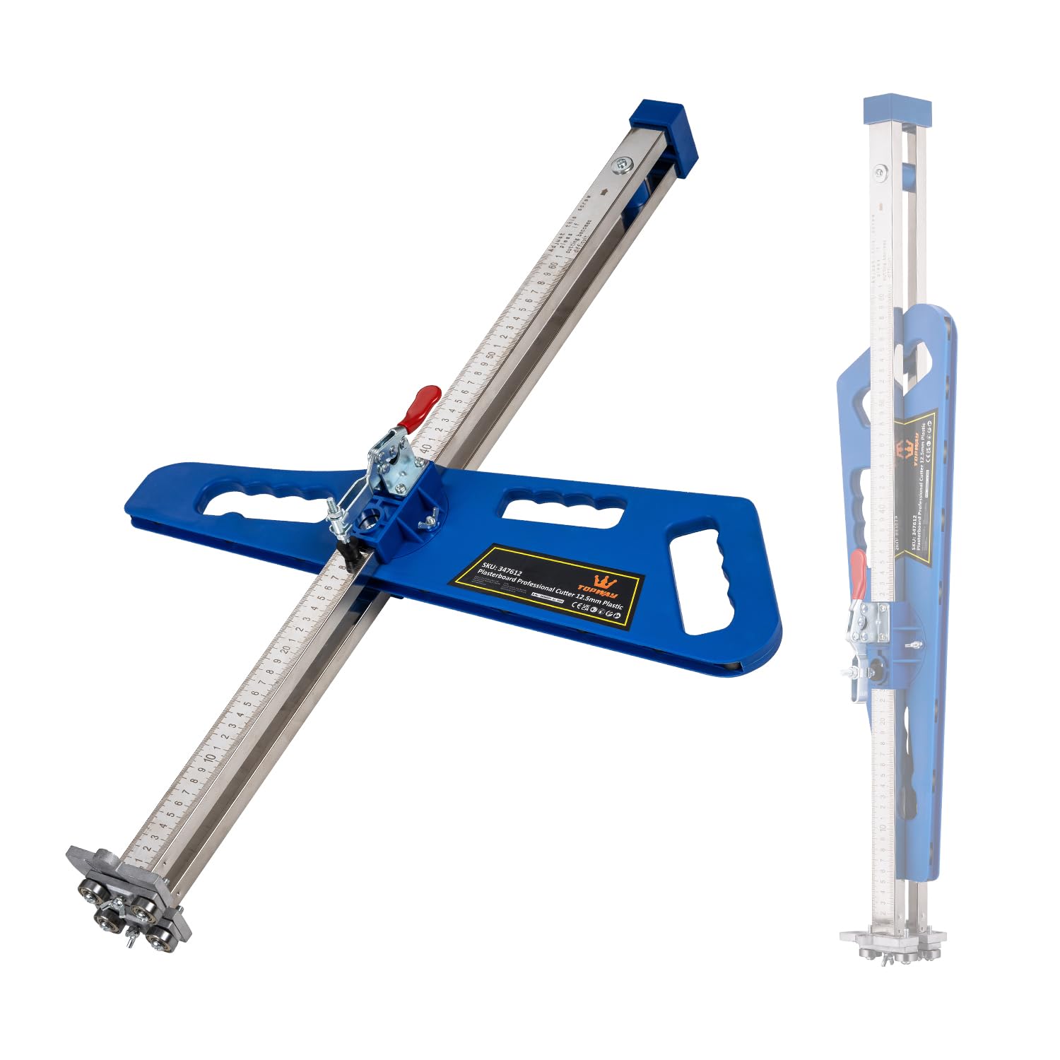 Topway Manual Plasterboard Cutting Tool With Foldable Handle, 61Cm Max Cutting Width, Stainless Steel Structure, Drywall Gypsum Board Cutter For Woodworking Diy Project