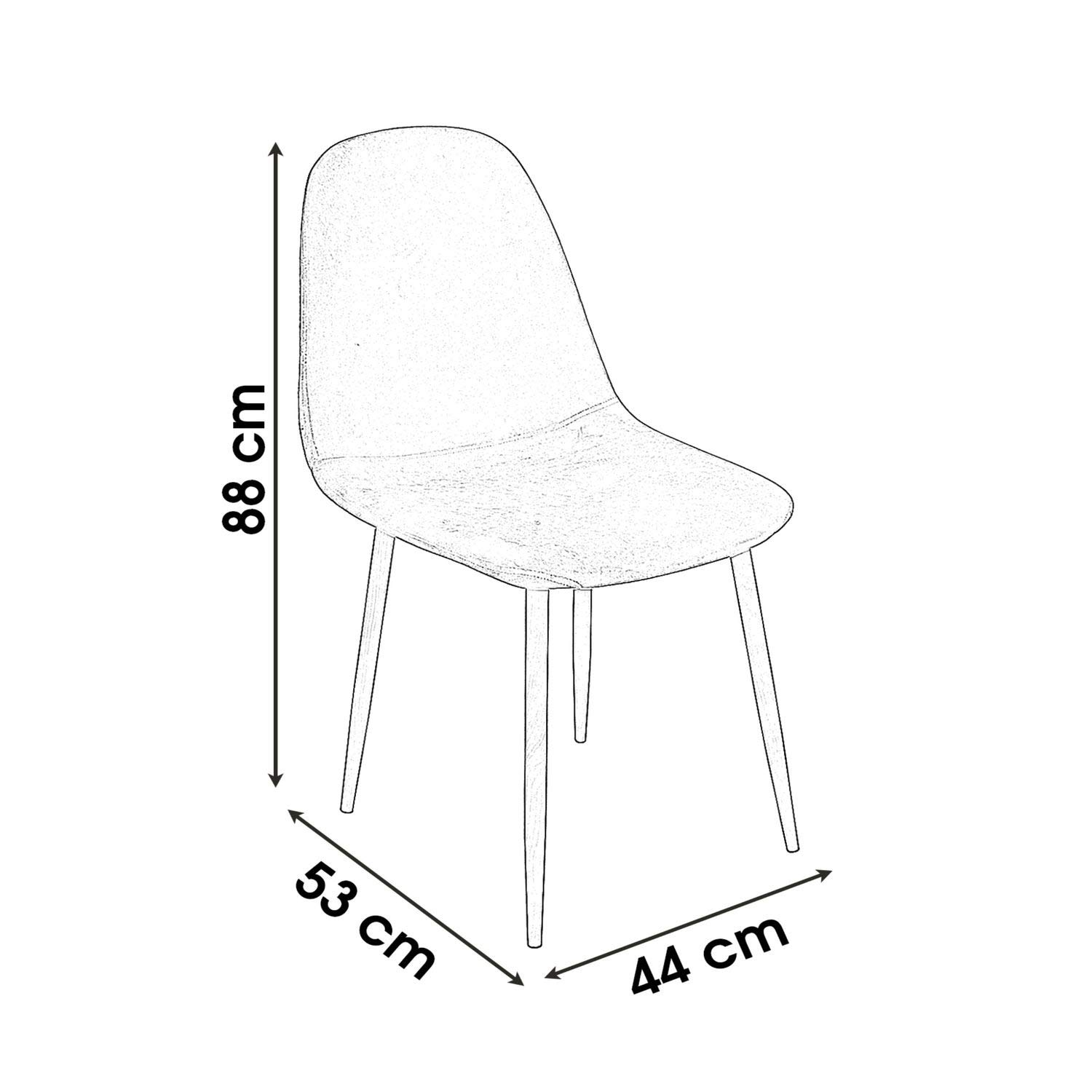 Juego de 4 sillas de mesa, diseño de terciopelo, color negro