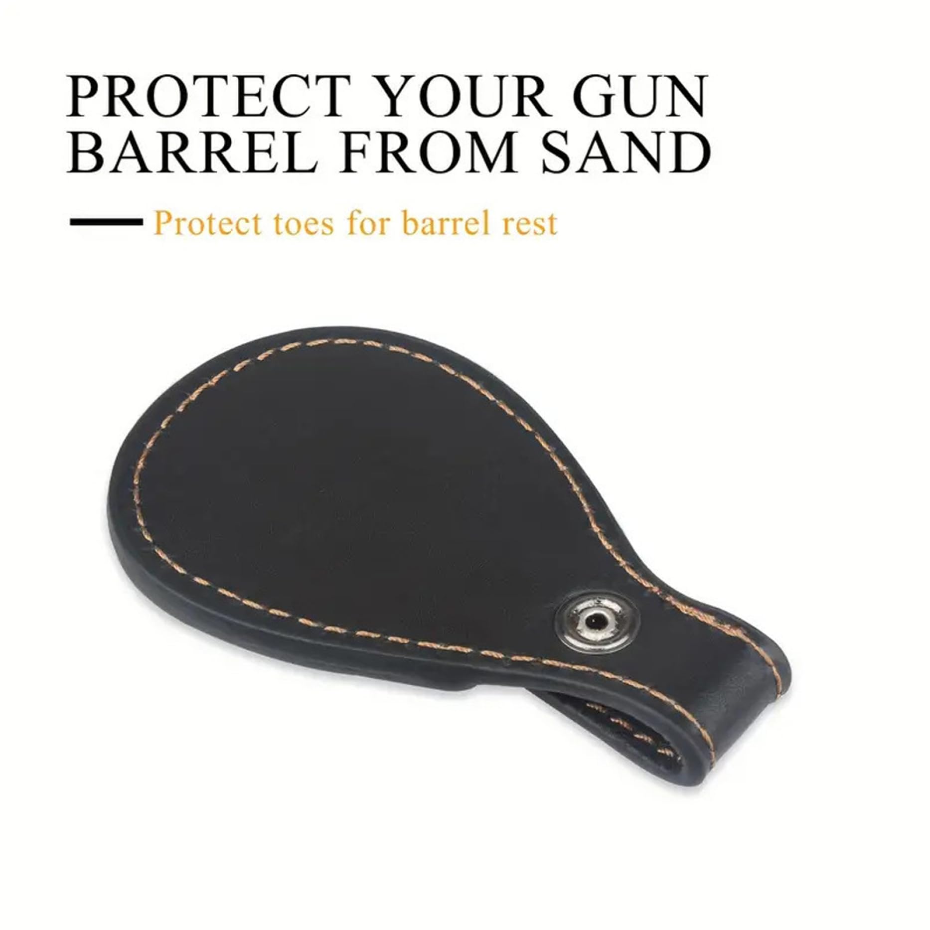 Parada de mano para rifle, soporte para tiro, soporte para pistola antideslizante de cuero PU 3x4 con botón de presión de metal, accesorios para zapatos extraíbles y lavables para caza y tiro al aire