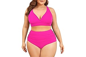 Plus Size High-Waisted Tummy Control Bikini Swimsuit