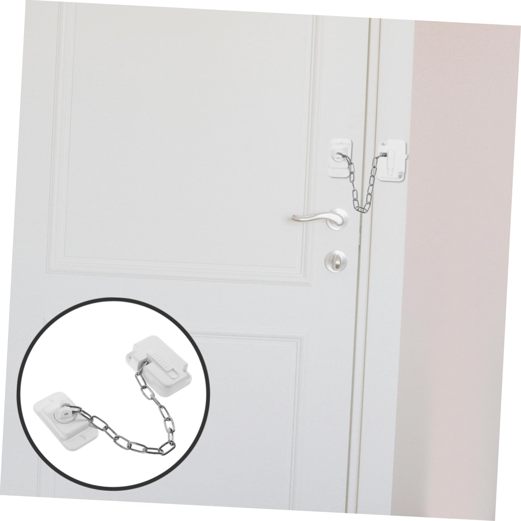 Lurrose 5 Pezzi Serratura Di Sicurezza Della Finestra Catena Acciaio Inox Serratura Della Porta Di Sicurezza Catenelle Per Porta D'ingresso Catene Della Porta Acciaio Inossidabile Bianca