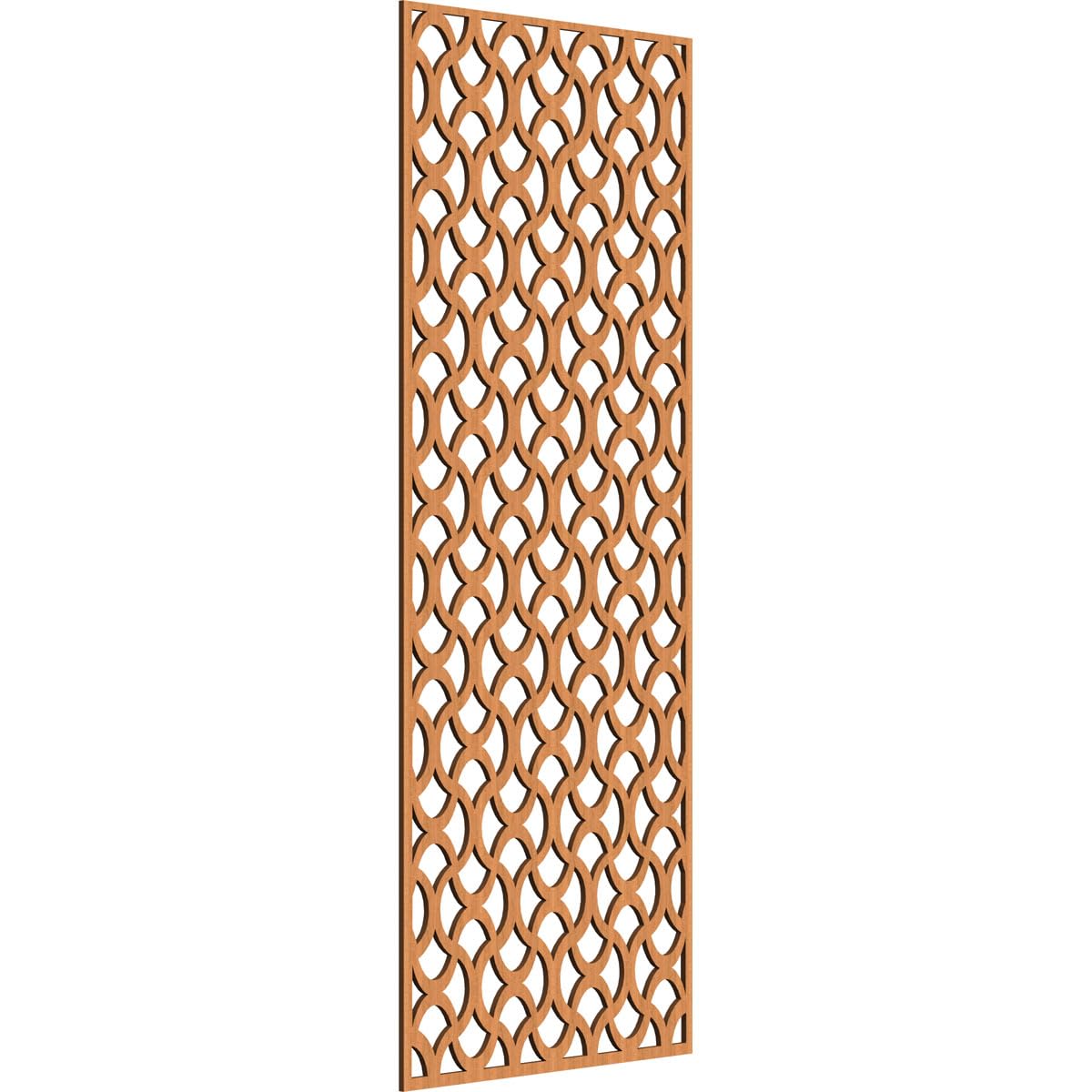 29 3/8"W x 74 3/8"H x 3/8"T Resort Decorative Fretwork Wood Wall Panels, Cherry