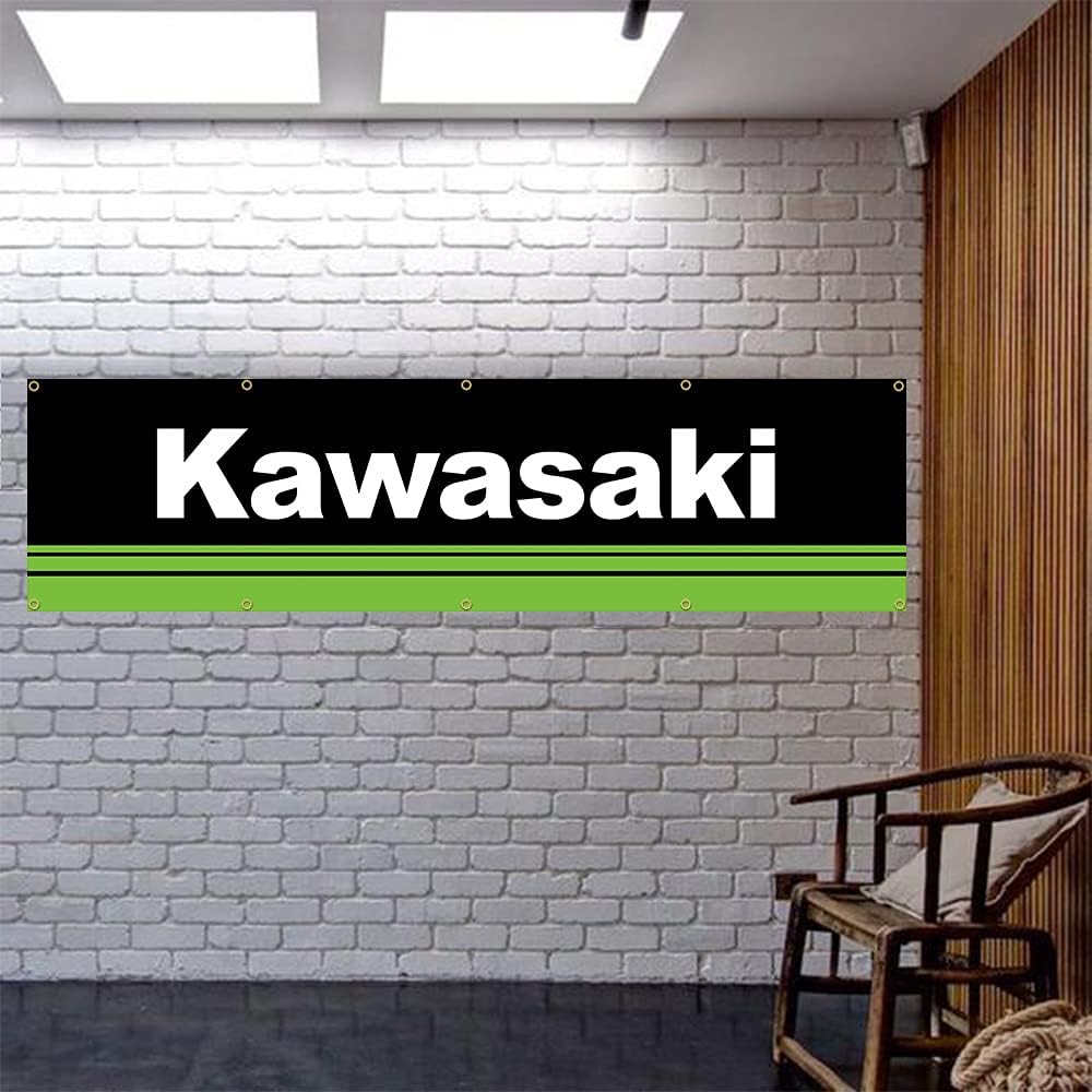 ENMOON Flag for Logo Banner (2x8ft, 150D Poly) Vivid Color and UV Fade Resistant- Banner Great for College Dorm,Room Man Cave Garage New Bannner with 6 Brass Grommets