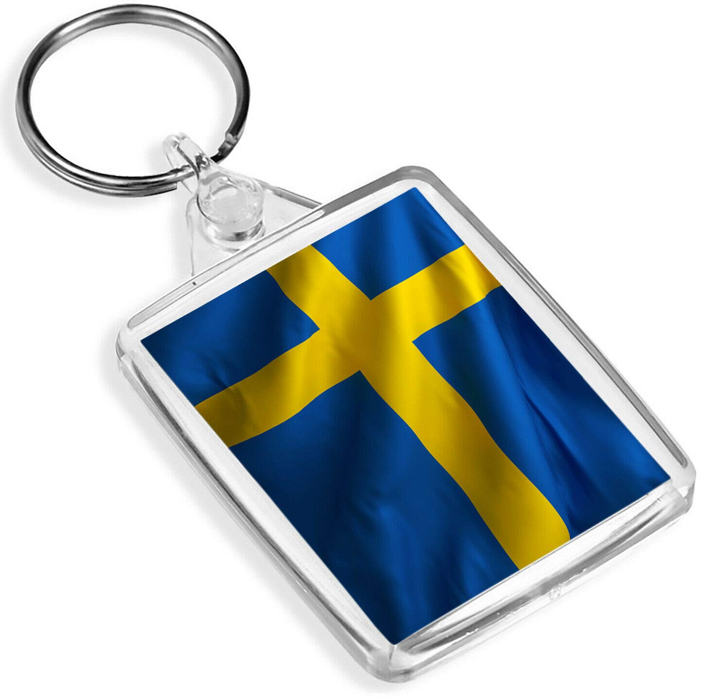 Destination Vinyl Keyrings Unisex Multi Swedish Flag Sweden Patriotic Keyring - Ip02 - Scandinavian #16368