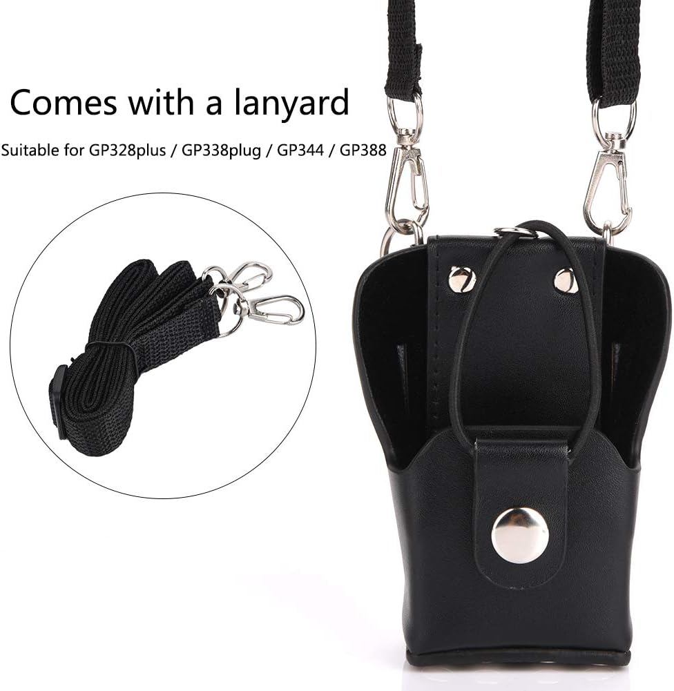 Bewinner Leather Radio Bag Leather Case Cover for Motorola GP328plus/GP338plug/GP344/GP388 Walkie Talkie Radio with Lanyar Radio Pouch Back Clip PU Leather Walkie Talkie Carrying Case : Electronics