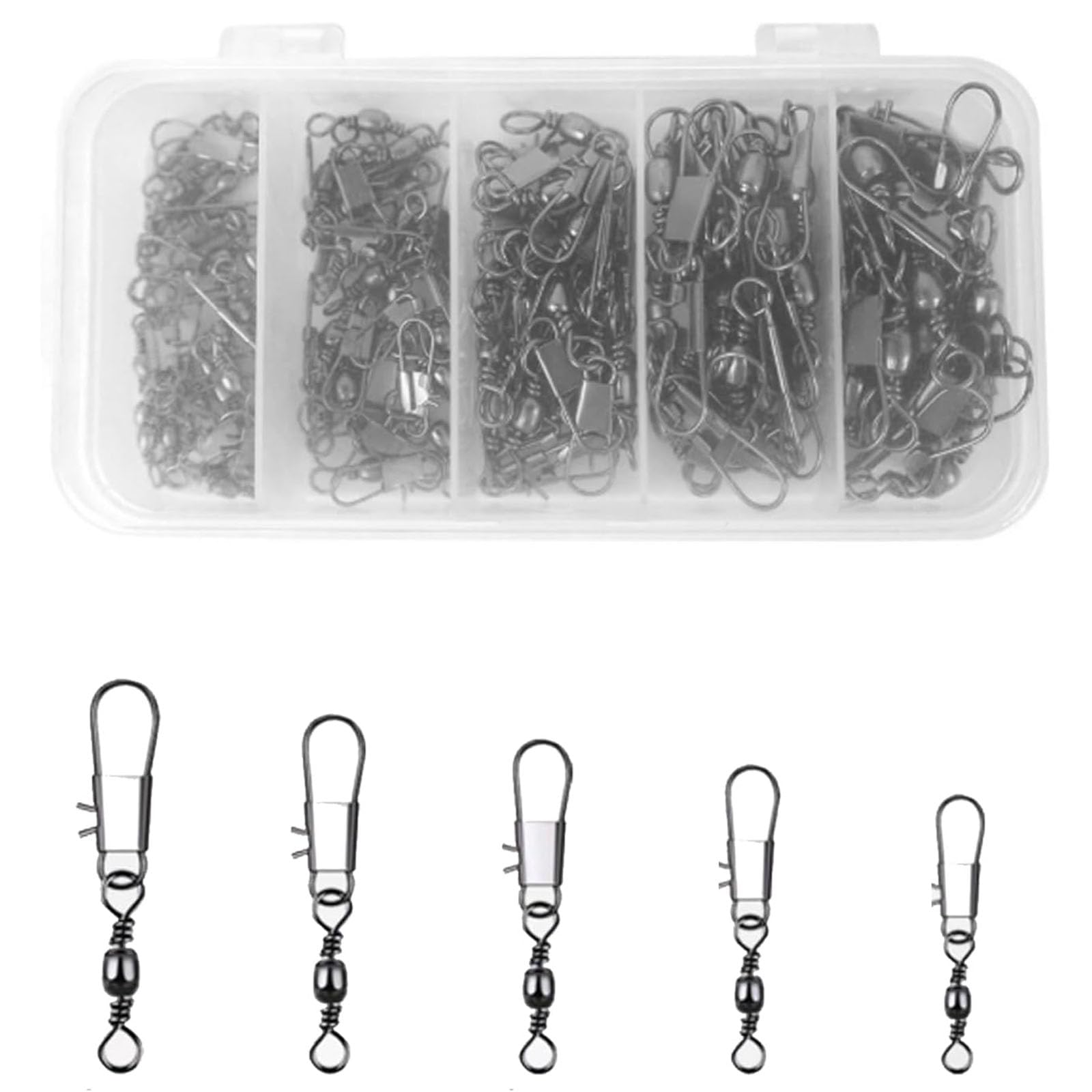 100 Pcs Fishing Rolling Ball Bearing Barrel Swivel, Corrosion Resistant Fishings Accessories for Various Fish Species, Suitable for Different Fishing Conditions and Quick Tackle Changes-picture-20