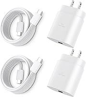 Vista 15 de Cargador súper rápido tipo C, bloque de cargador de pared rápido USB C de 25 W y cable de carga rápida súper largo de 8 pies para Samsung Galaxy
