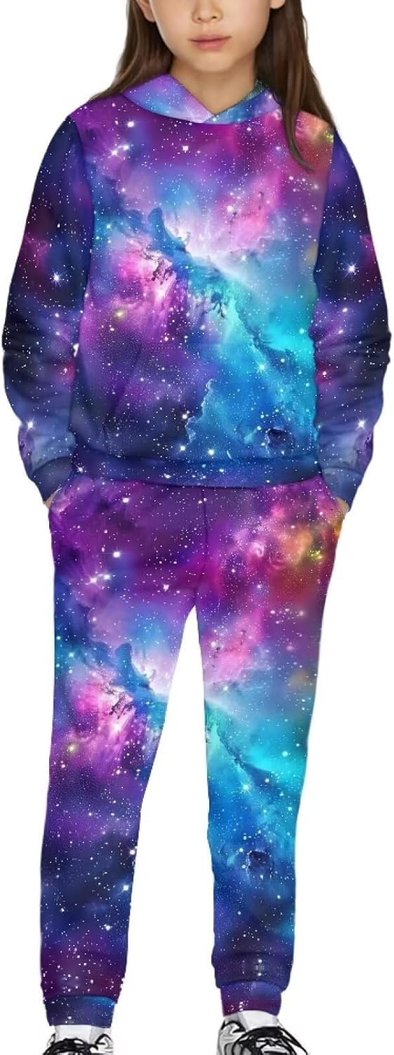 Upetstory Kids 2 Piece Hoodies and Pants for Girls Boys Size 5-12 Years