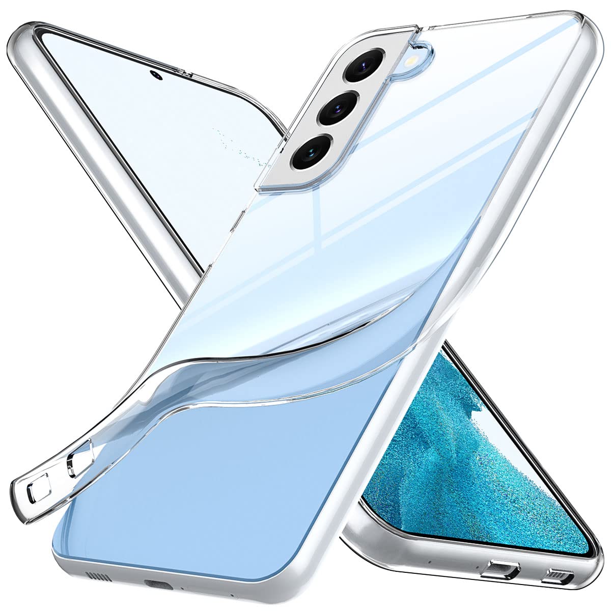 bokoo Crystal Clear Samsung Galaxy S22 Case.Soft Slim Fit Transparent Plastic TPU Protective Silicone Cover Phone Cases for Samsung S22 [Slim Thin &