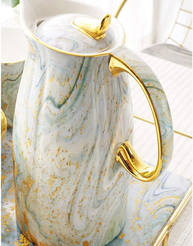 Zestaw Do Herbaty 6 Sztuk Styl Europejski Zestaw Herbaty Z Tacą Wykwintne Luksusowe Ceramiczne Zestaw Do Parzenia Kawy I Herbaty Hotel Domowy Czajniczek 4 Zestaw Filiżanek Garnek 1600ml Zestaw Do Czaj