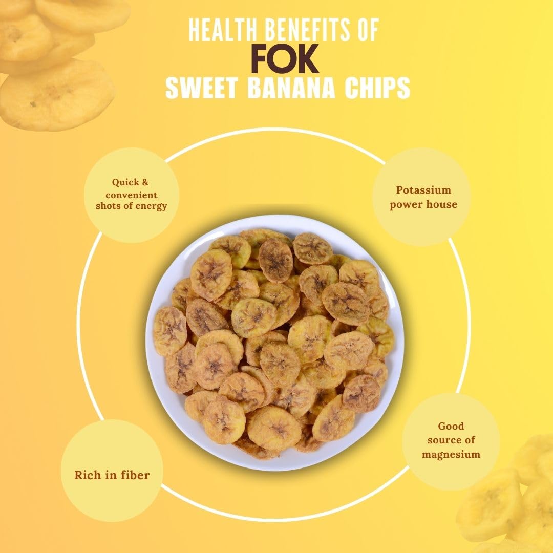 FLAVORS OF KERALA (FOK) Premium Kerala Sweet Banana Chips in Coconut Oil, 200g| No Added Sugar or Sweeteners | Naturally Sweet | - Image 6 thumbnail