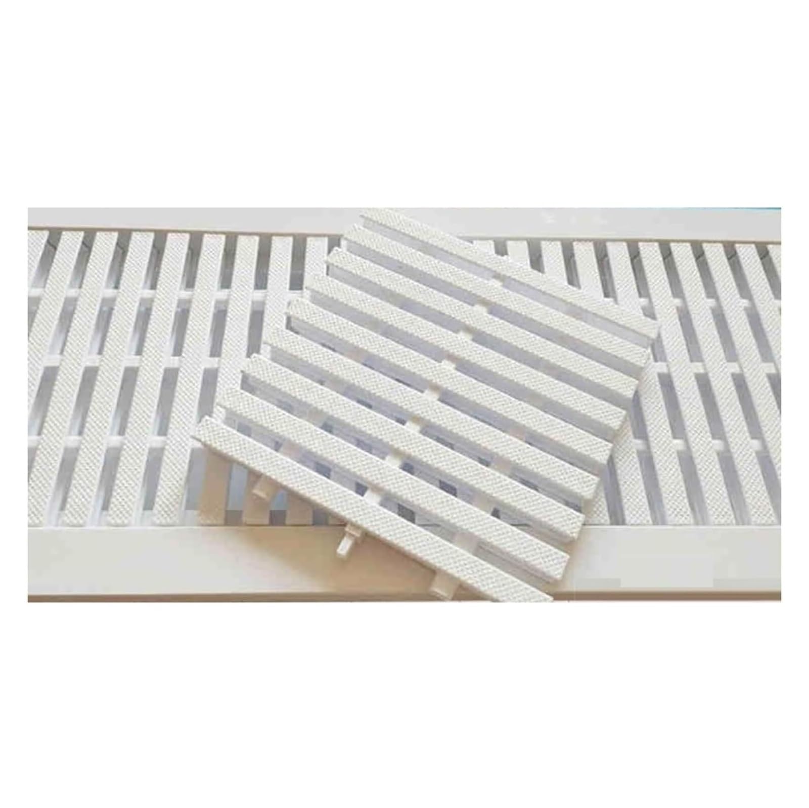 Grille drainage piscine modulable 30x100cm lot de 5 pour évacuation eau