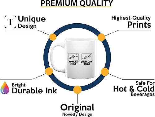 Miniatura 3 de Carguy Coffee Mug 11oz White -human dna car guy dna - Funny Sarcasm Car Lover Owner Enthusiast Mechanics Racing Street Racer Road Trip Organized Car