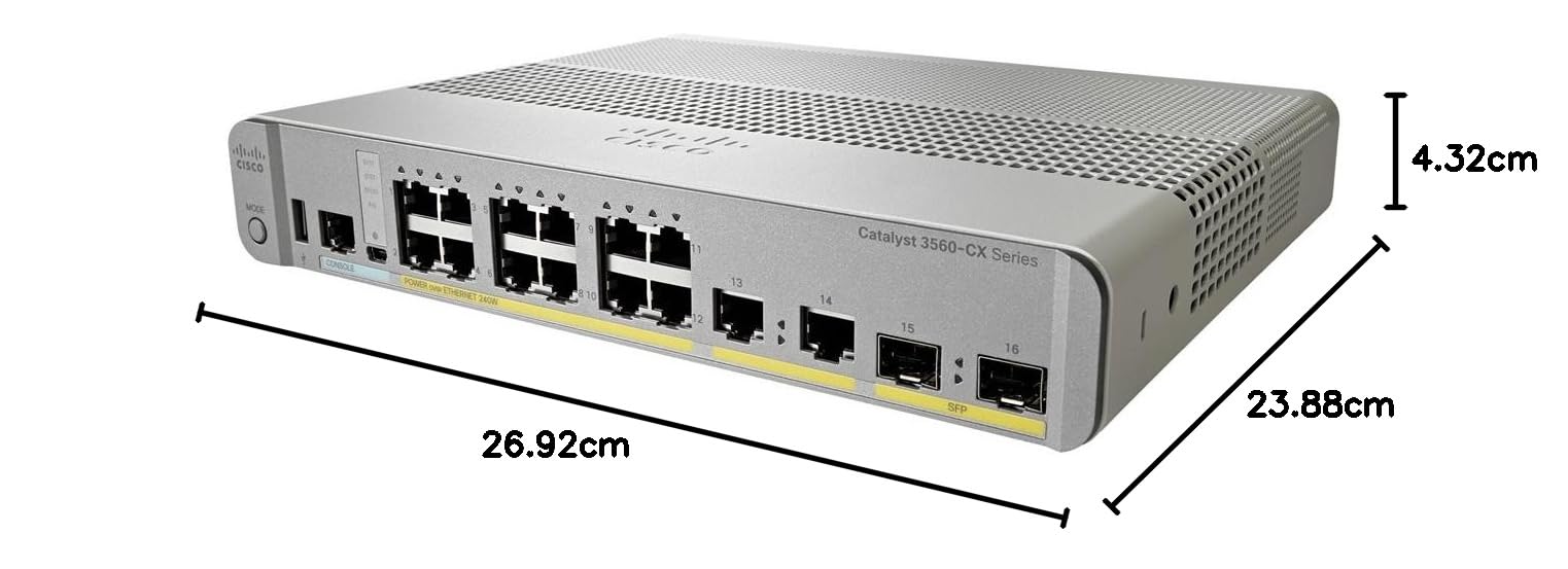 Cisco Catalyst 3560CX-12PC-S Network Switch, 12 Gigabit Ethernet