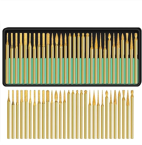 Miniatura 1 de Firearth Juego de 30 rebabas de diamante con revestimiento de titanio, kit de accesorios para amoladora rotativa, herramientas de molienda, pulido,