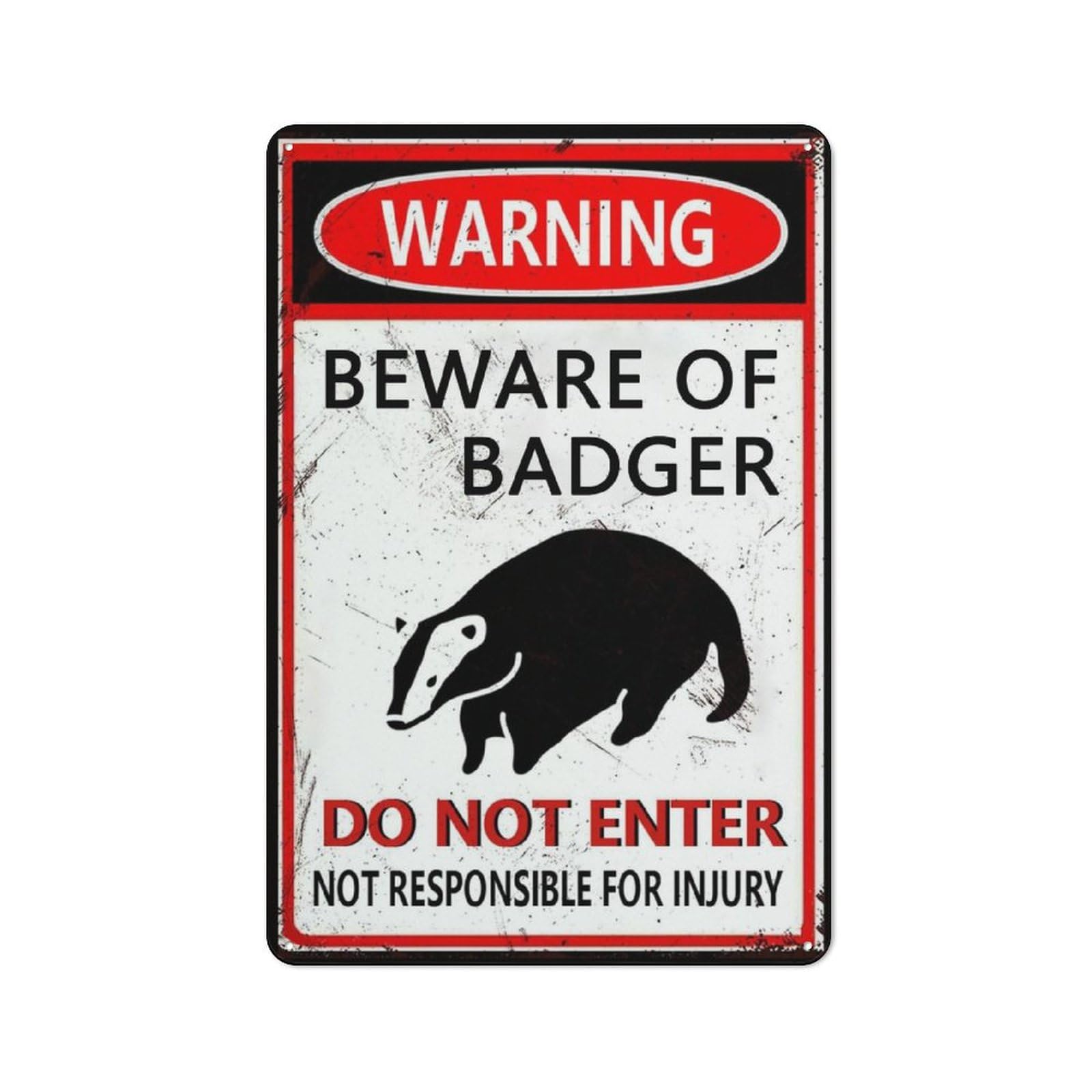 Tin Sign Beware Of Badger Sign Metal Warning Signs About Badger Activity Areas For Outdoor Fences Yards Forest Scenic Area Beware Tin Sign,Outdoor Deocr,Easter,A Heartwarming Gift For Family 12X8 inch