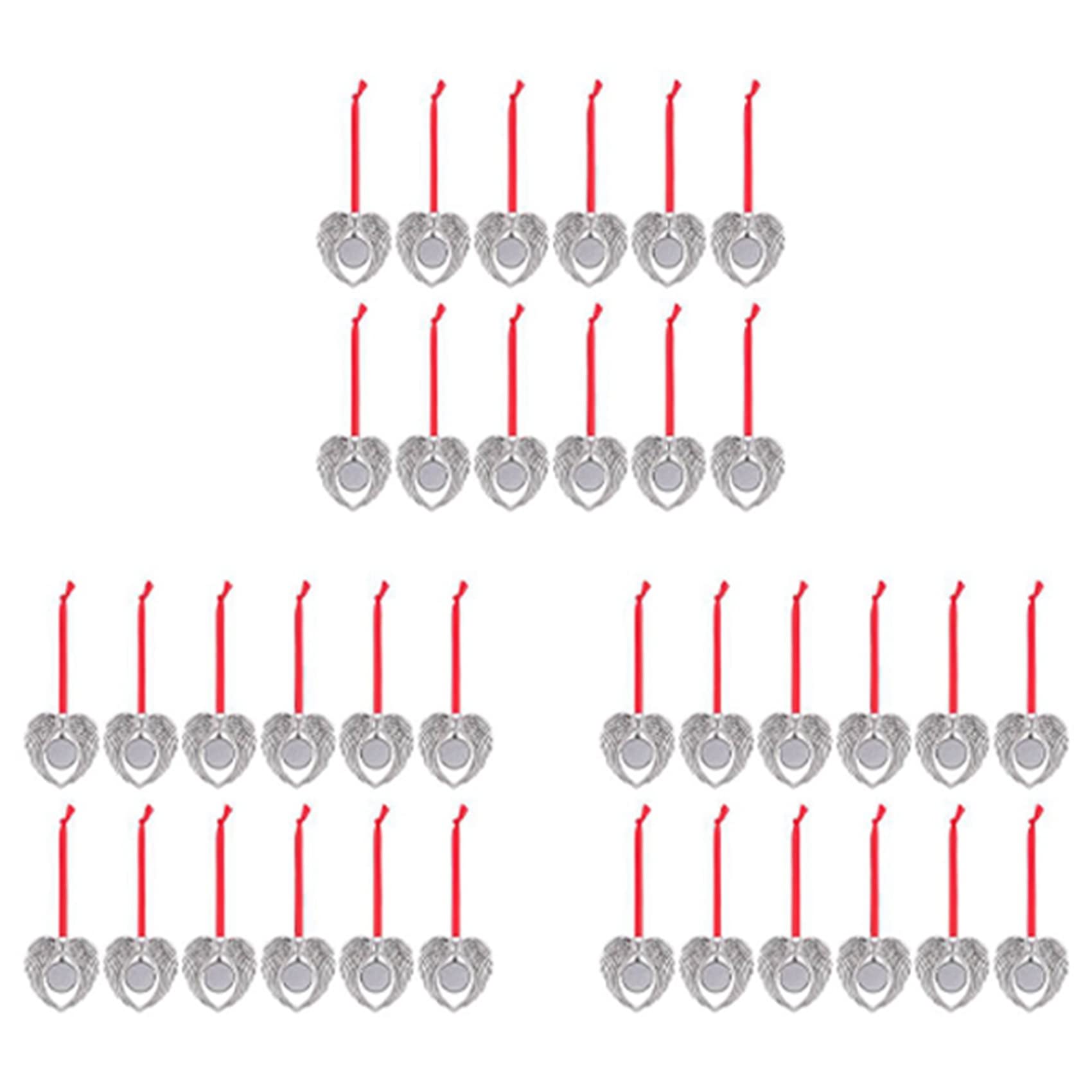 Hndhbfgrt 36Pcs Angel Wing Shape Blank Hot Transfer Printing Sublimation Ornament Decoration for Christmas Tree Decor Xmas Party