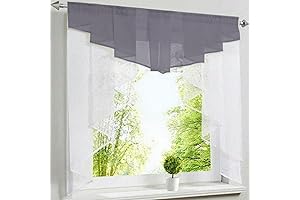 lmkj Sheer Curtains Valance Kitchen Curtains 47x49” Living Room Bedroom Window Scarfs