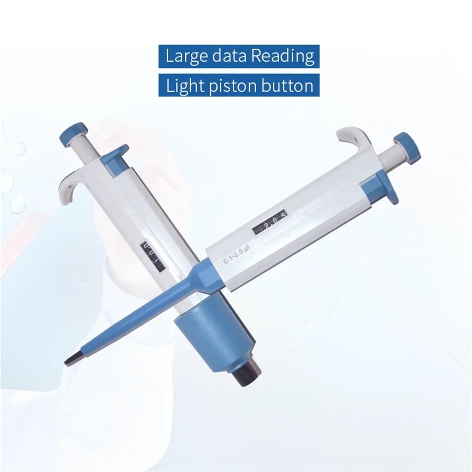 Pipetas manuales de plástico de un Solo Canal con Volumen Ajustable y presión Variable for líquidos.(20-200ul)