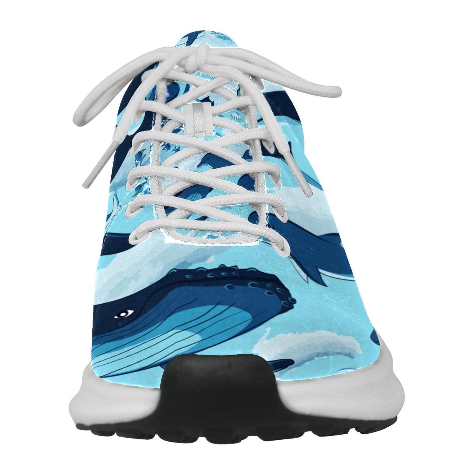 Scarpe da ginnastica uomo personalizzate Scarpe da passeggio leggere Running Sneakers Casual Atletiche Ocean Shark Blue Octopus, Multicolore, 42 EU