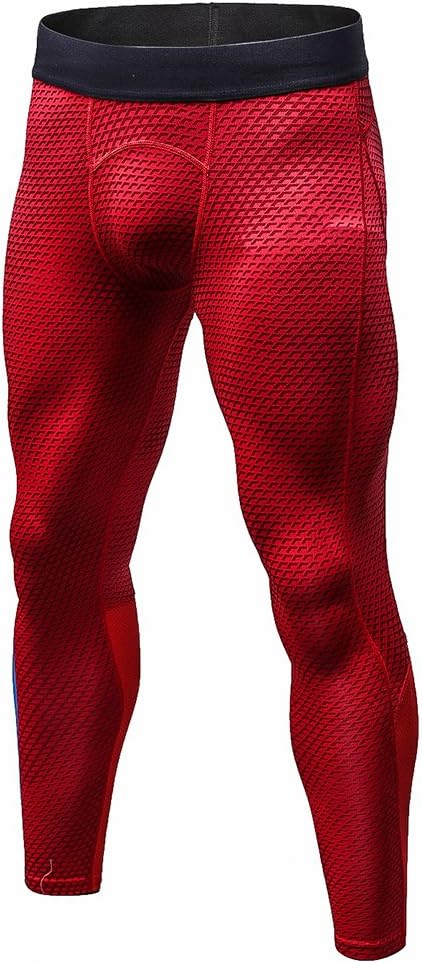 BmeigoMen Workout Leggings 3D Running Gym Exercise Compression Tights Sport Pants