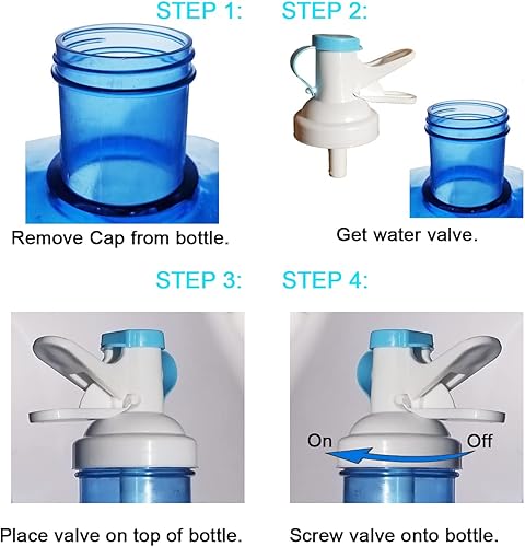 Miniatura 4 de Válvula dispensadora de agua, paquete de 2 unidades, se adapta solo a la parte superior roscada de 1.969 in. Botellas de 3 o 5 galones, sin BPA,