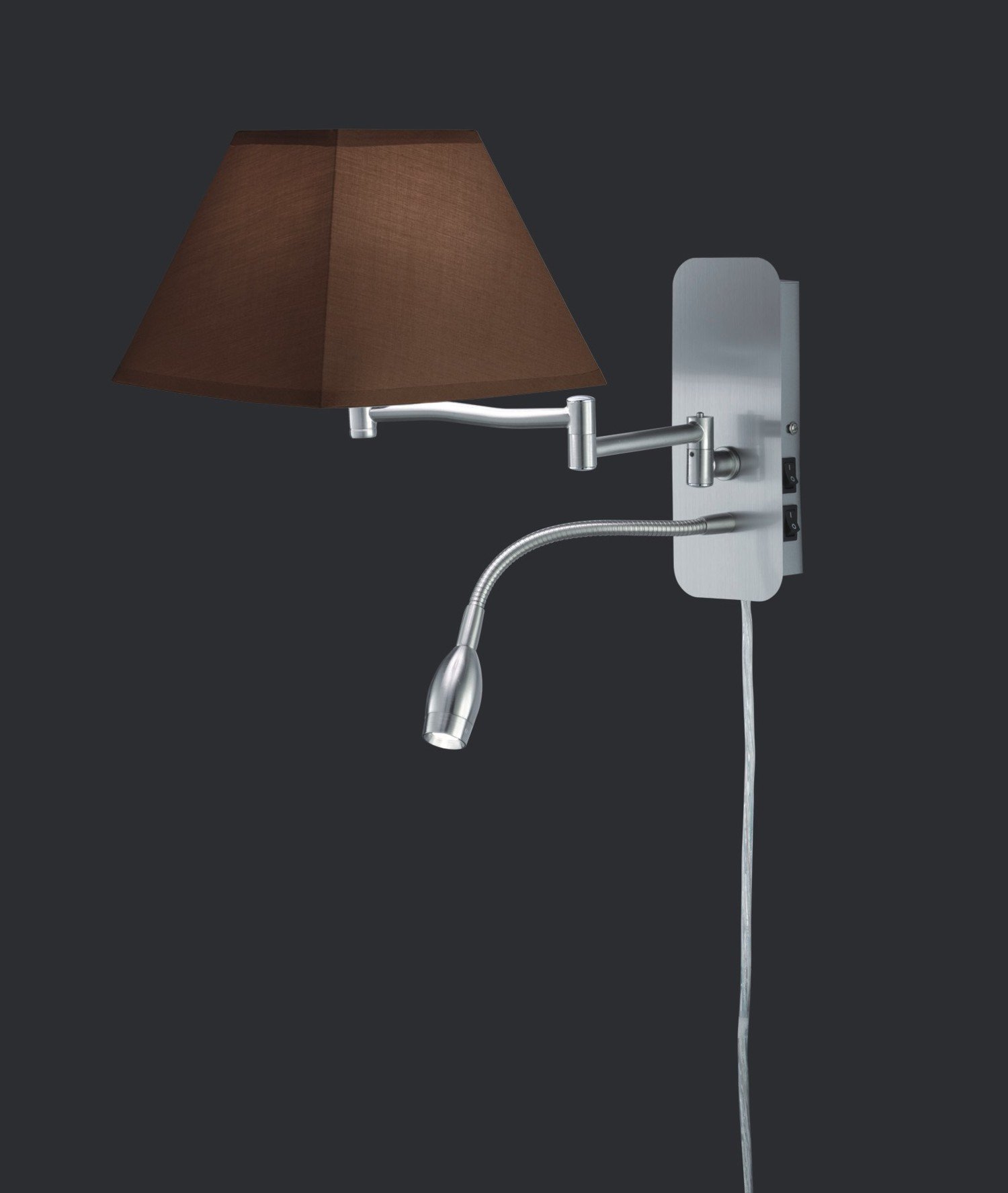 Trio Leuchten Wandleuchte, Metall, E14, Nickel Matt, 40 x 20 x 27 cm