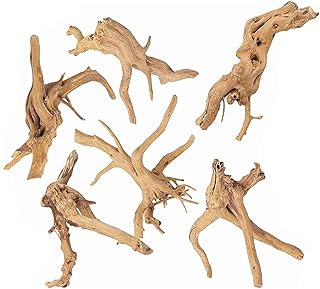 Driftwood for Aquarium Natural Spider Wood Assorted Plant Stump 6 Pcs 4"-6"