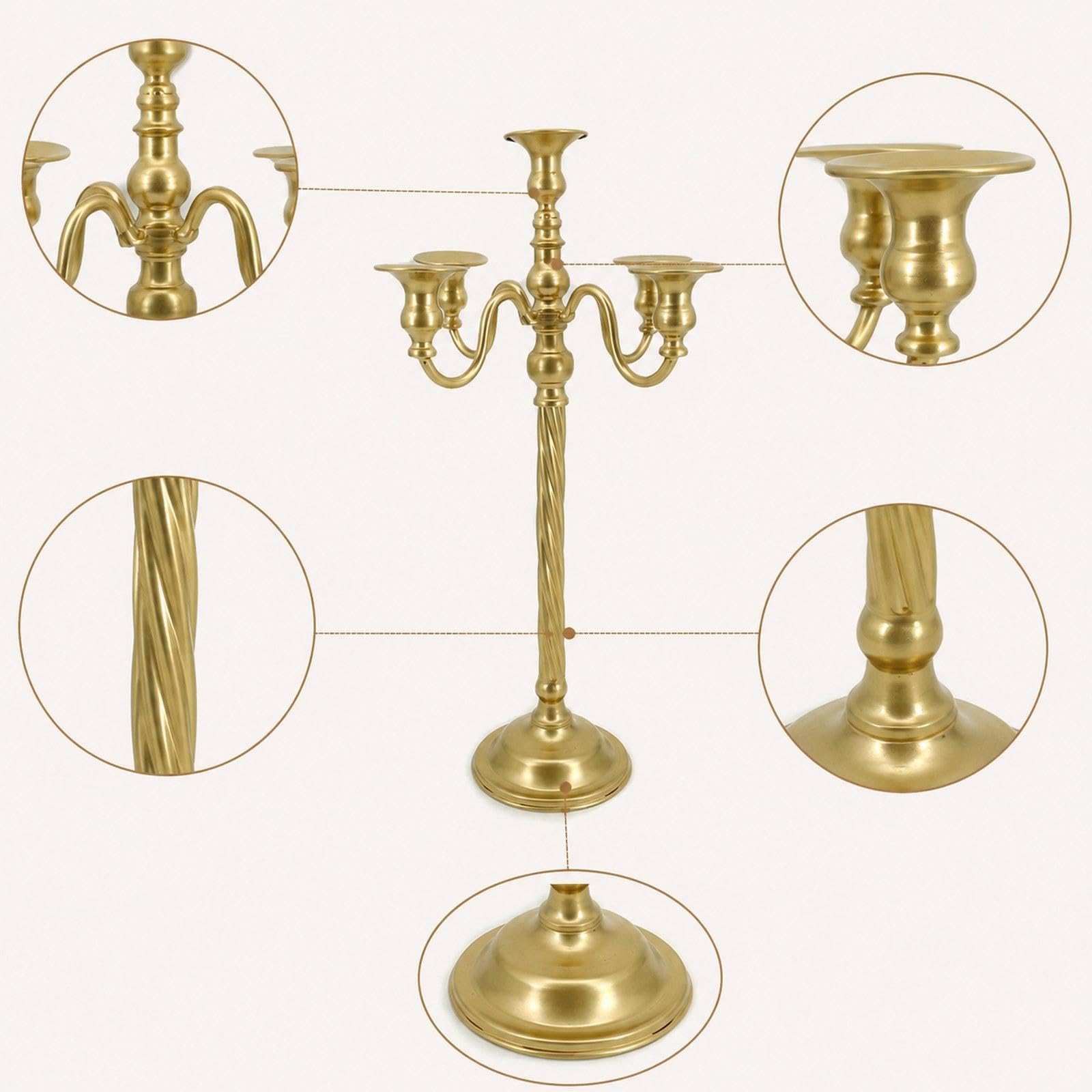 Candelabro de Pie, Candelabro de 5 Brazos, Adorno de Candelabro para Hotel, 14.5 Cm X 53 Cm