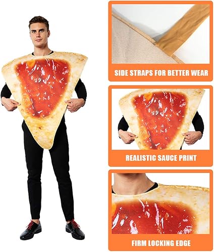 Miniatura 4 de ReneeCho Disfraz de Halloween para parejas, disfraz de nacho para adultos, chips de tortilla para hombre y mujer, disfraz de mascota de comida