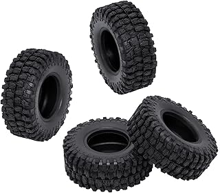 GTHELE 1.0 Crawler Rock Tires for SCX24 Gladiator Bronco C10 JLU Deadbolt B17 Axial 1/24 1/18 Tracked car 4PCS