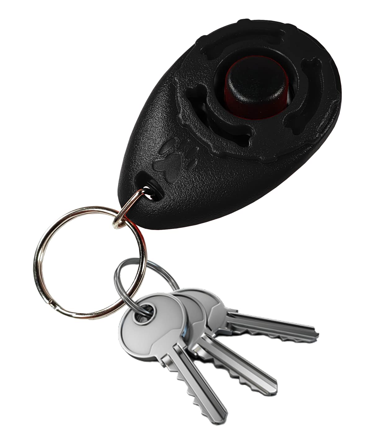 Clicker per Cani con Portachiavi, Addestramento e Formazione, Dog Training - Cane, Gatto, Cavallo – Impugnatura Facile, Addestra ad Un Comportamento Corretto (Nero)