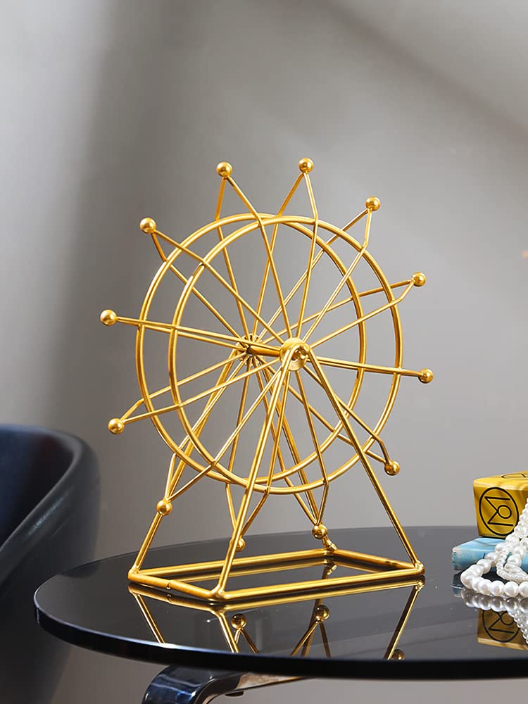 Amazon.co.jp: FLYILIA 観覧車 ミニチュア 置物 オブジェ 金色