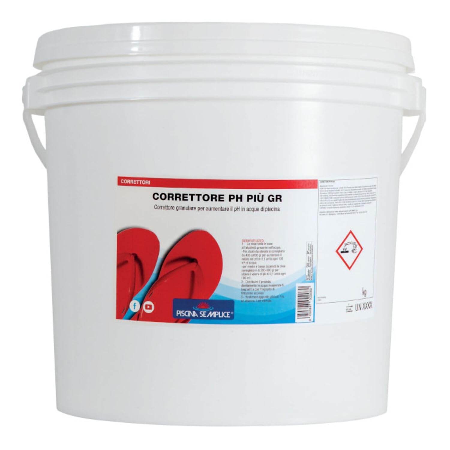 Lapi - 25 Kg Correttore Ph Più Granulare. Per Regolare I Valori Di Ph Troppo Bassi dell'acqua piscina. Prodotto da azienda Italiana certificata