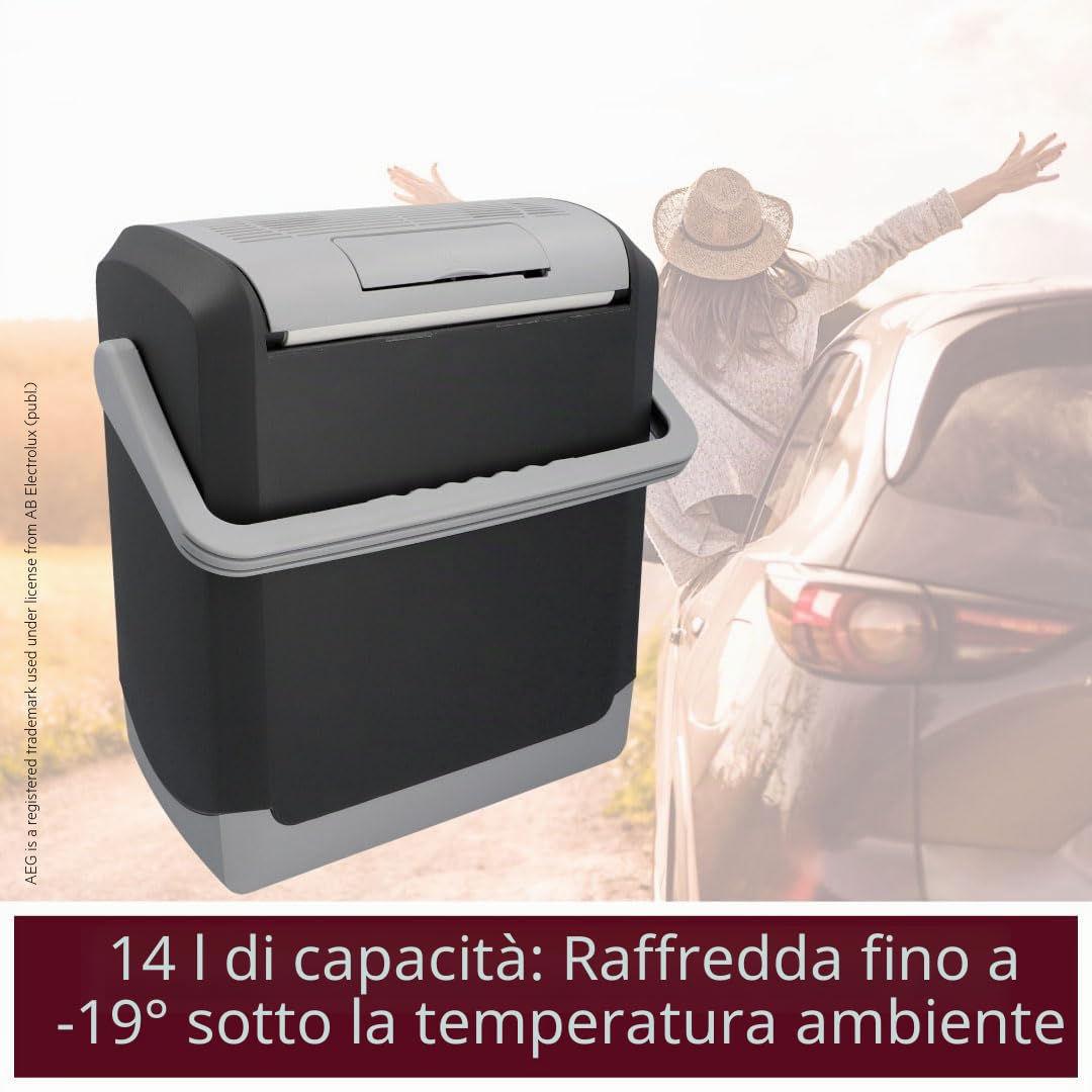 AEG Automotive 10695 Contenitore termoelettrico per Frigorifero e Riscaldamento KK 14 Litri, 12/230 Volt per Auto e Presa, 14 Liter