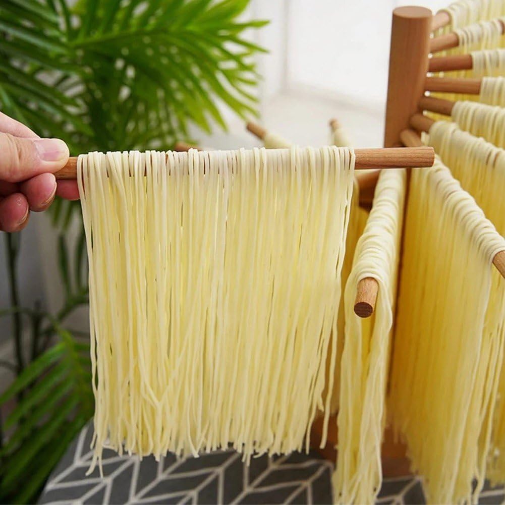 Stendipasta In Legno Pieghevole Con 16 Aste - Essiccatore Per Pasta Fresca Fatta In Casa - Foto 4