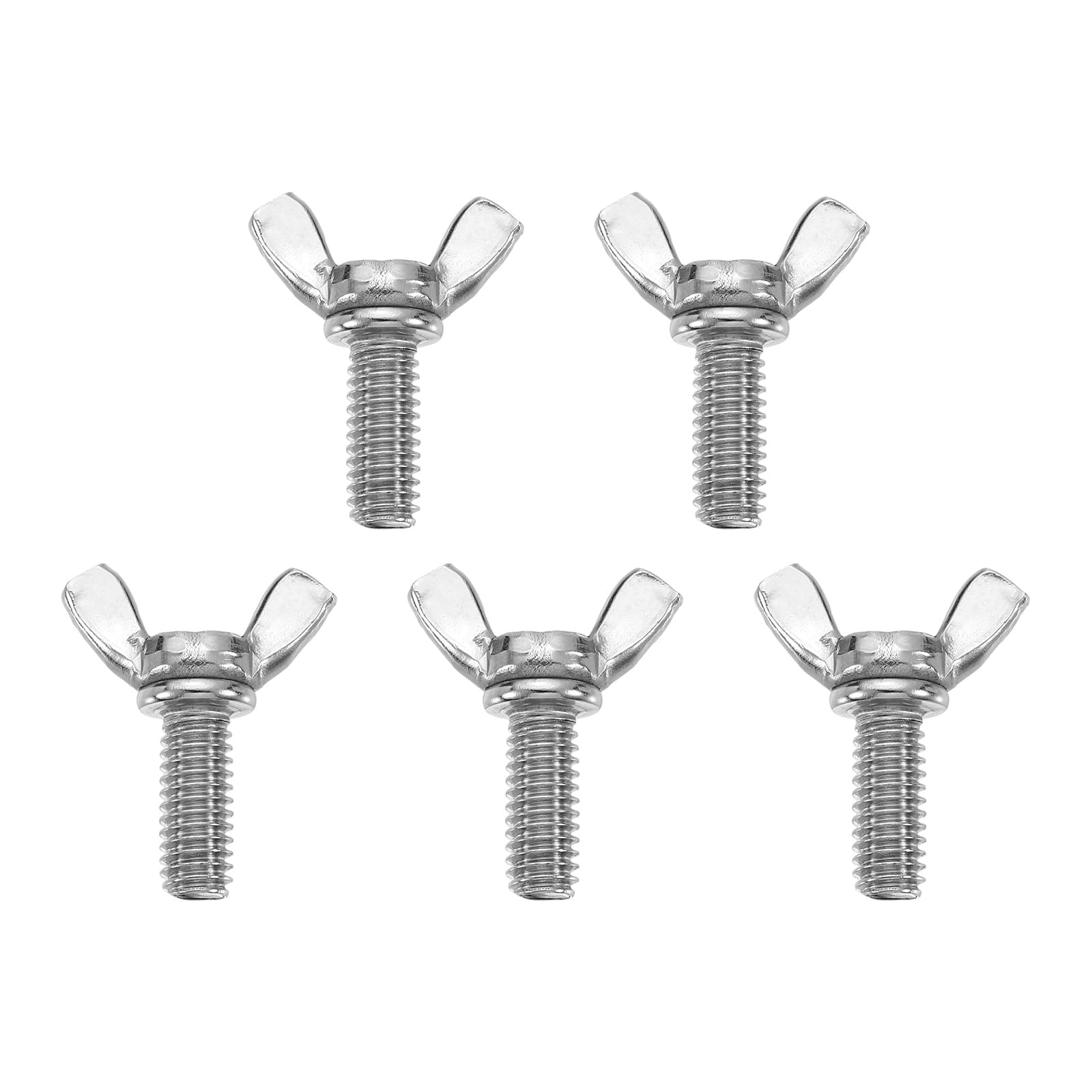 uxcell 5Pcs 5/16-18" x 3/4" Wing Butterfly Screw Bolts, 304 Stainless Steel Machine Fastener, Thumb Hand Screws for Electronic Equipment, Silver Tone
